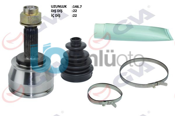AKS KAFASI DIŞ ÖN DOBLO 1.9D 01- 63HP 22x22x51 146.5mm