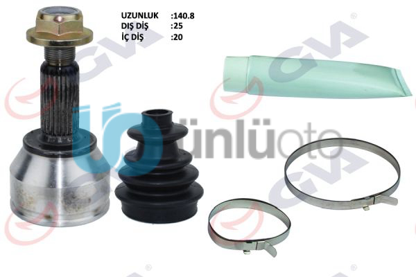 AKS KAFASI DIŞ ÖN FIESTA V 1.4 TDCI 02-08 25x20x52.9 141mm