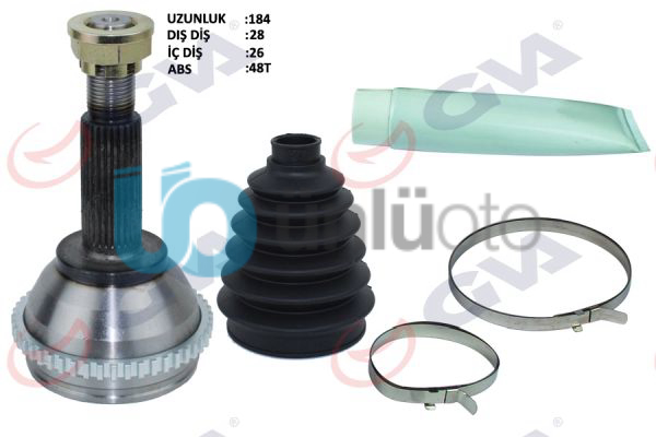 AKS KAFASI DIŞ ÖN FORD TRANSİT 2.0 00-06 ABS Lİ 48DİŞ 28x26x57 184.5mm