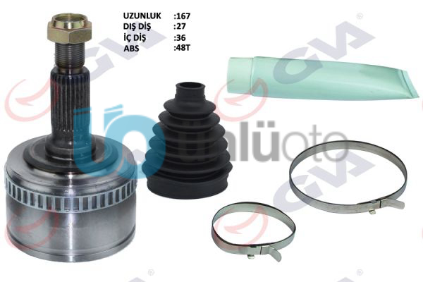 AKS KAFASI DIŞ ÖN MERCEDES VITO 108 CDI 97-03 ABS Lİ 48DİŞ 27x36x71.5 167mm