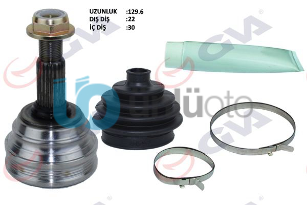 AKS KAFASI DIŞ ÖN POLO 1.6 94-99 AEE 75HP 22x30x53 129.5mm