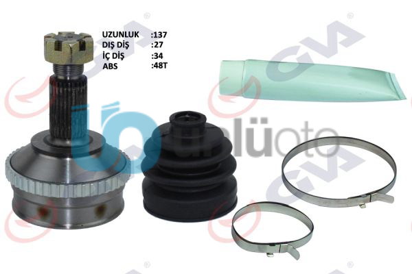 AKS KAFASI DIŞ ÖN SCUDO-EXPERT-JUMPY 1.9D 96-06 ABS Lİ 48DİŞ 27x34x59 137mm