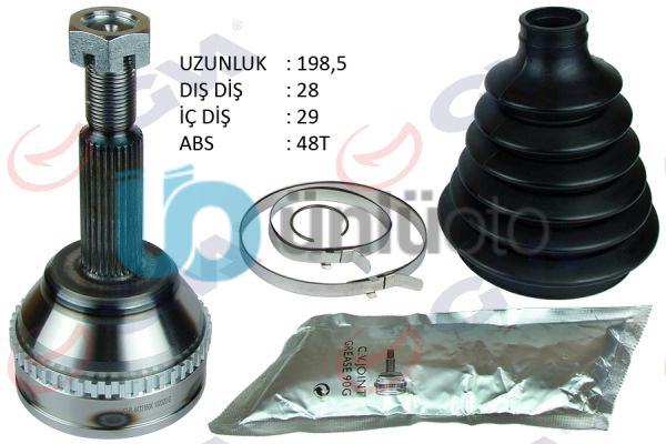 AKS KAFASI DIŞ ÖN TRANSİT V347 2.2-2.4 TDCİ 06- ABS Lİ 48DİŞ İNCE MİL 28x29x60 1