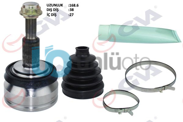 AKS KAFASI DIŞ ÖN TRANSPORTER T5 1.9 TDI 04-10 AXB 38x27x63 168.5mm