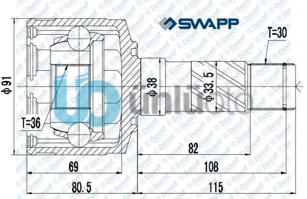 AKS KAFASI IC SAG FORD RANGER 4X4 2.5 TD 0611 - MAZDA BT2500 06 DIS FREZE:30 I