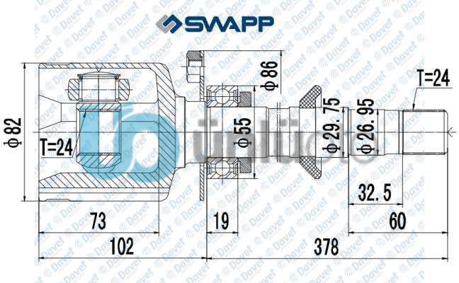 AKS KAFASI IC SAG KOMPLE LINEA 1.3 MULTIJET 07 - DOBLO 1.3 10 - PUNTO EVO 09