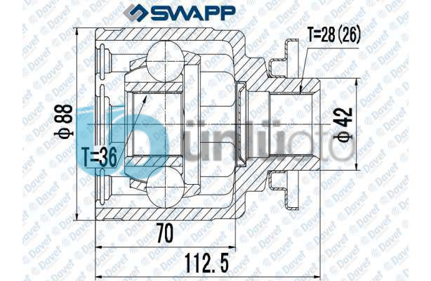 AKS KAFASI IC SOL FORD RANGER 4X4 2.5 TD 0611 - MAZDA BT2500 06 DIS FREZE:28 I