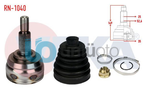 AKS KAFASI SOL-SAG ON DIS 25X35X52,6 UZUNLUK 149mm DACIA DUSTER 1.5 DCI M-T  201