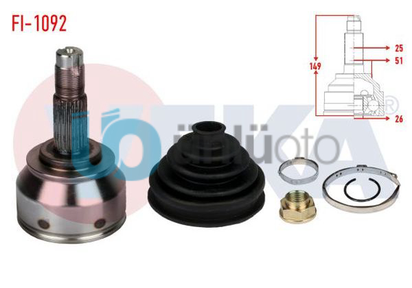 AKS KAFASI SOL-SAG ON DIS FIAT DOBLO (152,263) 1.6 MJT 25X26X51 UZUNLUK 149 mm 2