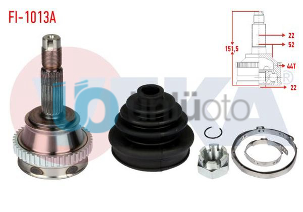AKS KAFASI SOL-SAG ON DIS FIAT PALIO (178BX) (178DX) 1.6i 16v ABSLI 44 DIS 22X22