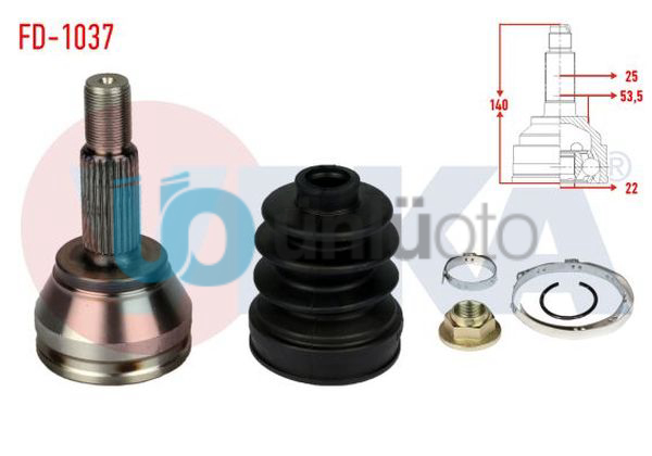 AKS KAFASI SOL-SAG ON DIS FORD FIESTA V 1.25i  25X22X53.3 UZUNLUK 141 mm 2001-20