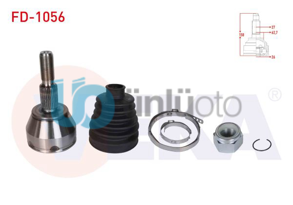 AKS KAFASI SOL-SAG ON DIS FORD FOCUS III 1.6 TDCI M-T 27X26X62,70 UZUNLUK 158mm