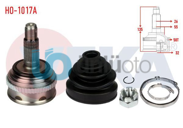 AKS KAFASI SOL-SAG ON DIS HONDA EURO CIVIC 1.6i ABSLI 50 DIS 26X32X55 UZUNLUK 13