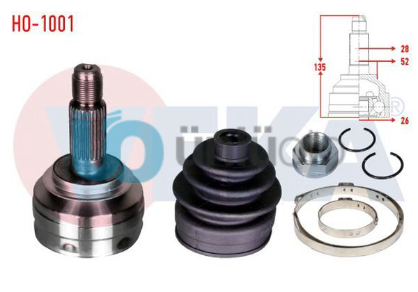 AKS KAFASI SOL-SAG ON DIS HONDA JAZZ II (GD) 1.2 26X28X52 UZUNLUK 135mm 2002-200