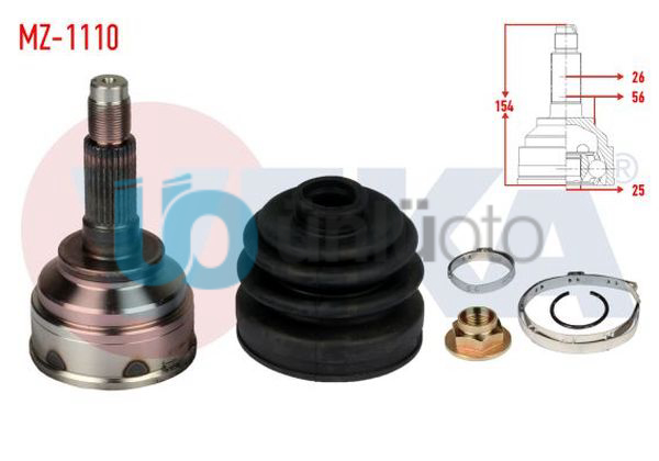 AKS KAFASI SOL-SAG ON DIS MAZDA 626 III (GD) 2.0i 16v 26X25X56 UZUNLUK 154mm 198