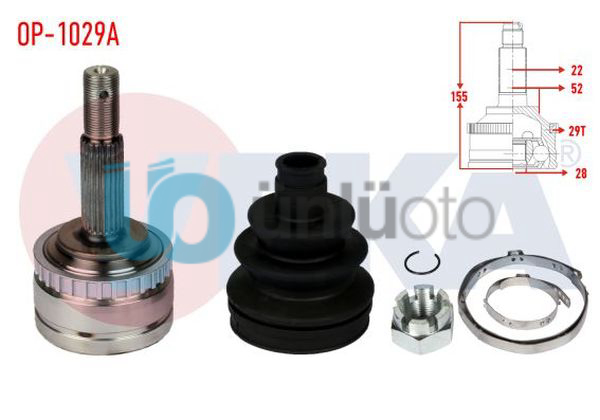AKS KAFASI SOL-SAG ON DIS OPEL CORSA B 1.2i 16v INCE FREZE ABSLI 29 DIS 22X28X52