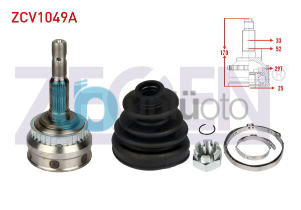AKS KAFASI SOL-SAG ON DIS OPEL VECTRA B 2.0i ABSLI 29 DIS 33X25X52 UZUNLUK 170,8