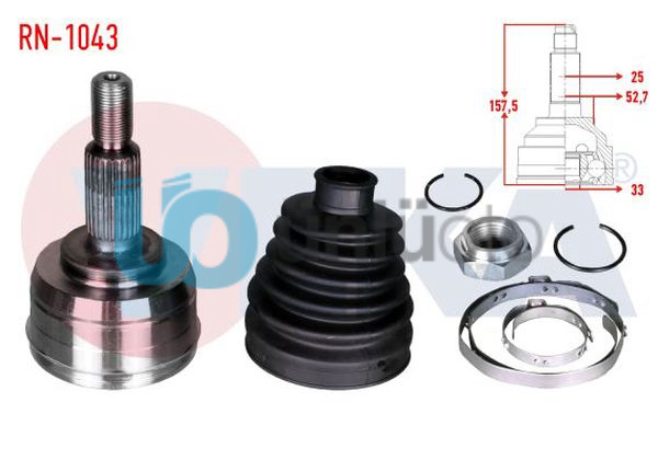 AKS KAFASI SOL-SAG ON DIS RENAULT FLUENCE (L30) 1.5 DCI 25X33X52.70 UZUNLUK 157.