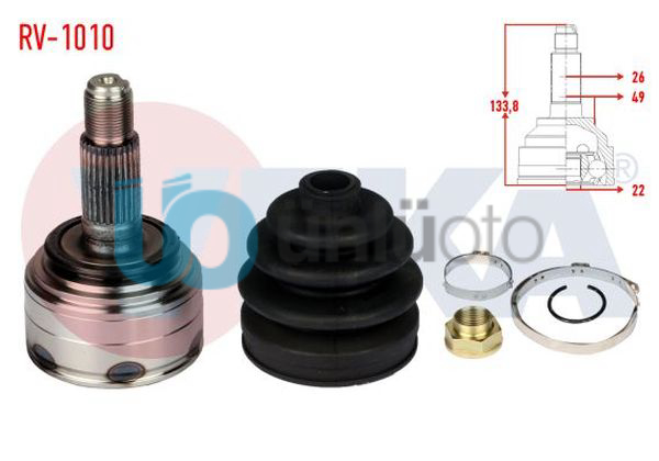 AKS KAFASI SOL-SAG ON DIS ROVER 200 (XW) 1.4i  26X22X49 UZUNLUK 133 mm 1989-1995