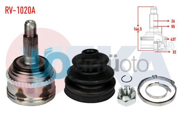 AKS KAFASI SOL-SAG ON DIS ROVER 400 (RT) 420 T ABSLI 43 DIS 26X32X55 UZUNLUK 146