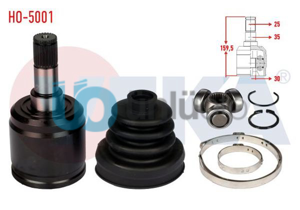 AKS KAFASI SOL-SAG ON IC HONDA CIVIC IV 1.4i  25X30X35 UZUNLUK 159,8 mm 1987-199