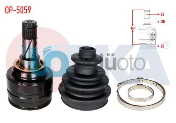 AKS KAFASI SOL-SAG ON IC OPEL CORSA B 1.0i  22X28X35 UZUNLUK 141 mm 1993-2000