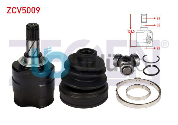 AKS KAFASI SOL-SAG ON IC OPEL CORSA C 1.3 CDTI  22X23X35 UZUNLUK 153,5 mm 2000-2