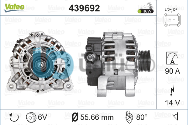 ALTERNATÖR 14V 90A BIPPER-NEMO-P206-P406-PARTNER-PARTNER TEPEE-BERLINGO-XSARA-C5