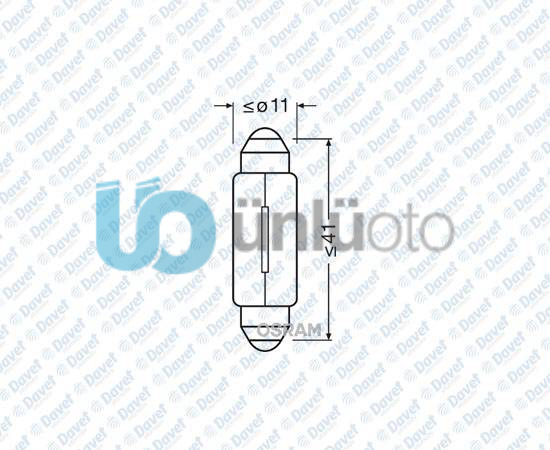 AMPUL 12V 10W SOFIT