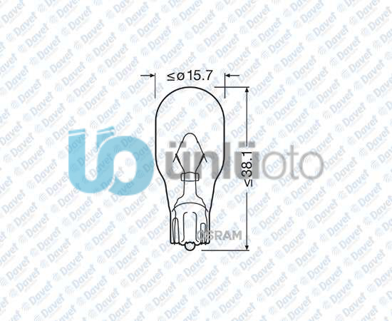 AMPUL 12V 16W SINYAL VE FREN AMPULU DIPSIZ SARI WY16W