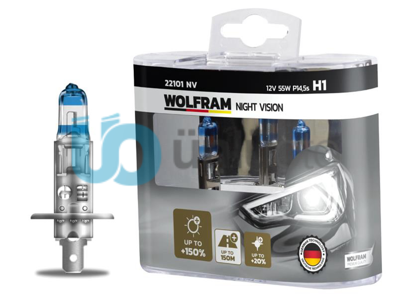 AMPUL 12V H1 55 P14.5s NIGHT VISION 150 FAZLA 20 BEYAZ IŞIK
