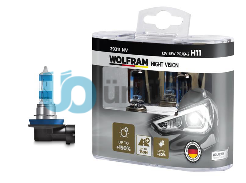 AMPUL 12V H11 55 PGJ19-2 NIGHT VISION 150 FAZLA 20 BEYAZ IŞIK