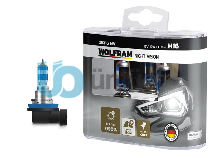 AMPUL 12V H16 19 PGJ19-3 NIGHT VISION 150 FAZLA 20 BEYAZ IŞIK
