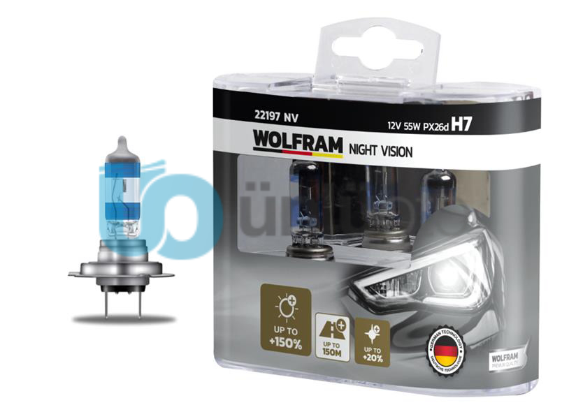 AMPUL 12V H7 55 PX26d NIGHT VISION 150 FAZLA 20 BEYAZ IŞIK