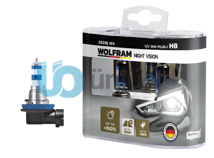 AMPUL 12V H8 35 PGJ19-1 NIGHT VISION 150 FAZLA 20 BEYAZ IŞIK