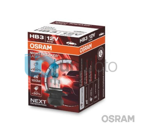 AMPUL 12V HB3 60W 9005 NIGHT BREAKER LASER 150 GÜÇLÜ 20 BEYAZ IŞIK İKİLİ AMBALAJ