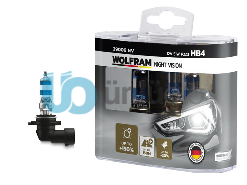 AMPUL 12V HB4 80 P22d NIGHT VISION 150 FAZLA 20 BEYAZ IŞIK