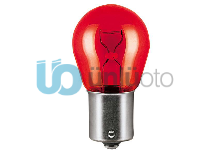 AMPUL 12V PR21W 21 BA15s 93 AMPUL DÜZ TIRNAK KIRMIZI STOP-SİNYAL ve PARK SERİSİ