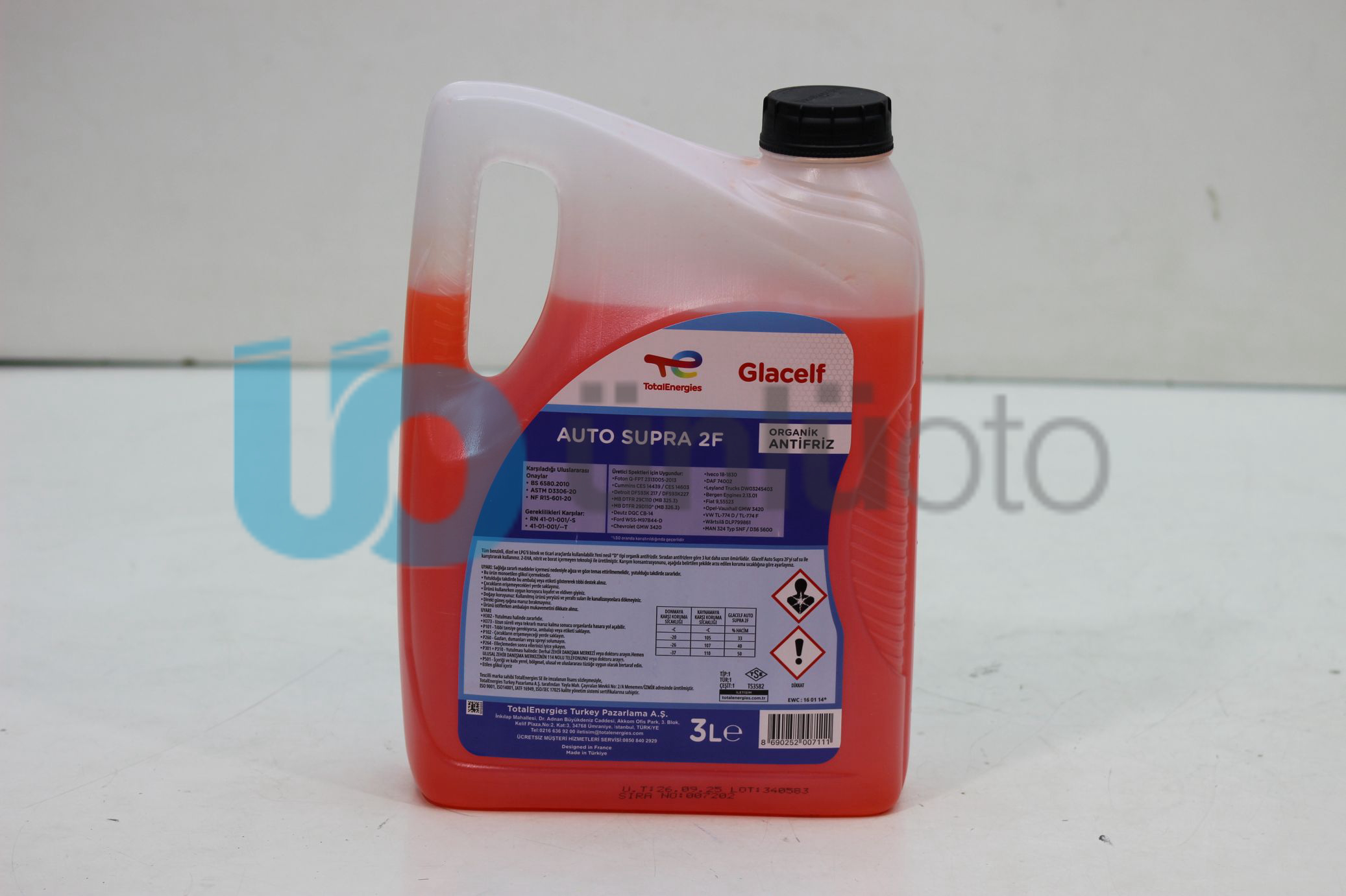ANTIFIRIZ KIRMIZI GLACELF AUTO SUPRA 2F 3LT ORGANIK