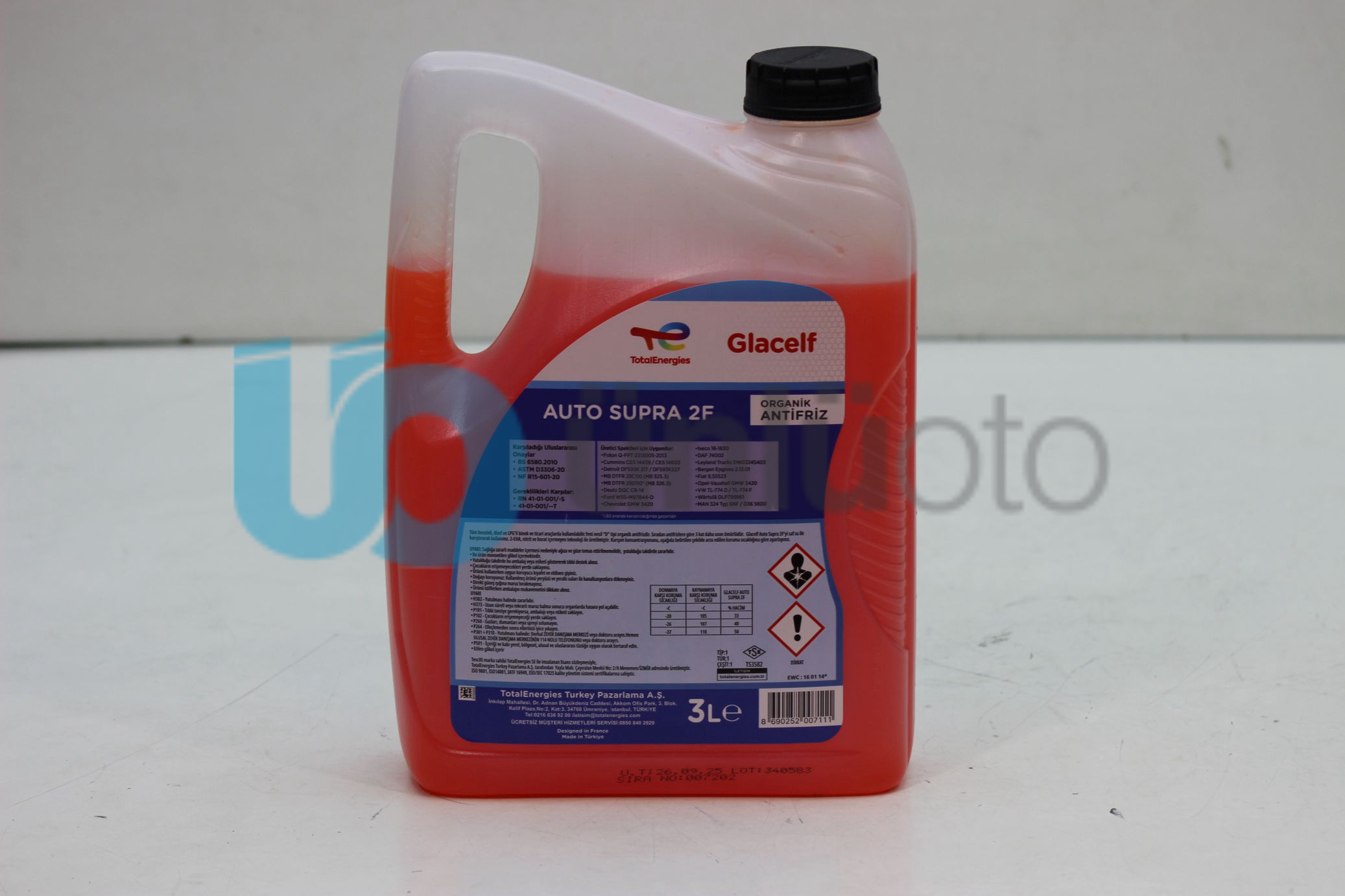 ANTIFIRIZ KIRMIZI GLACELF AUTO SUPRA 2F 3LT ORGANIK