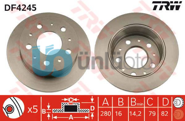 ARKA FREN AYNASI BOXER 94 DUCATO 94 JUMPER 94 280x16x5DL
