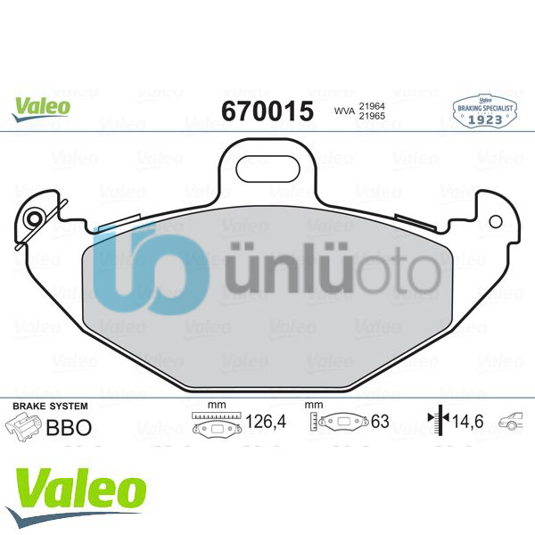 ARKA FREN BALATASI RENAULT LAGUNA 9301 ESPACE III 9600 1.6 1.8 1.9dCi 2.0 16V