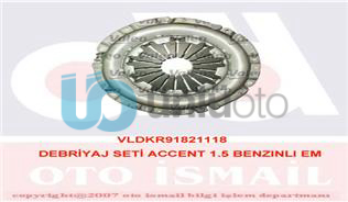 DEBRİYAJ SETİ BASKI DİSK BİLYA HYUNDAI ACCENT 1.5L G4EK 4G15 karbüratörlü E.M. 9