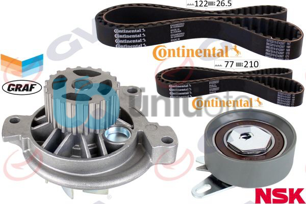 DEVİRDAİMLİ TRİGER SETİ 122x26.5 TRANSPORTER T4 2.4D 90-03 AJA K065323XS 2 KAYIŞ