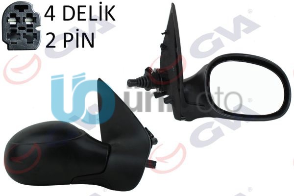 DIŞ DİKİZ AYNASI SAĞ 206 98 MEKANİK ISITMALI SENSÖRLÜ KONVEKS 2 FİŞ VM-206HSR