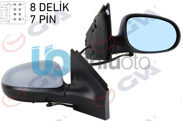 DIŞ DİKİZ AYNASI SAĞ BRAVO 07-14 ELEKTRİKLİ ISITMALI MAVİ CAM SENSÖRLÜ KONVEKS A
