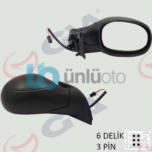 DIŞ DİKİZ AYNASI SAĞ C3 02 ELEKTRİKLİ ISITMALI KONVEKS 3 FİŞ VM-501ER