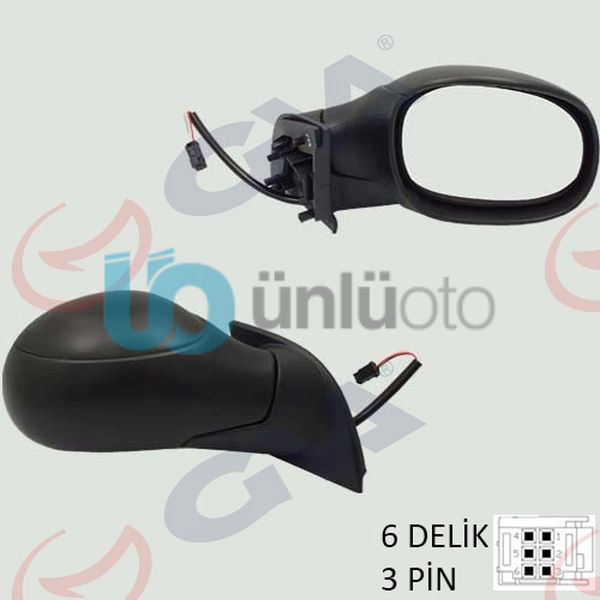 DIŞ DİKİZ AYNASI SAĞ C3 02 ELEKTRİKLİ ISITMALI KONVEKS 3 FİŞ VM-501ER