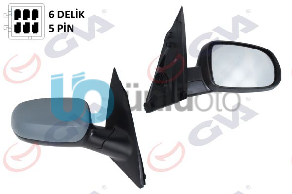 DIŞ DİKİZ AYNASI SAĞ CORSA C 01 ELEKTRİKLİ ISITMALI ASTARLI KONVEKS 5 FİŞ VM-20