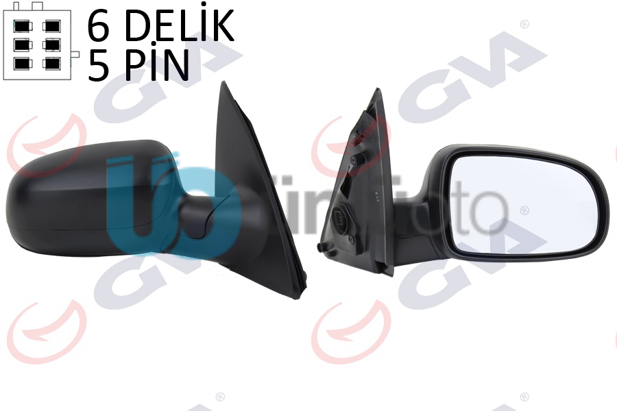 DIŞ DİKİZ AYNASI SAĞ CORSA C 01 ELEKTRİKLİ ISITMALI KONVEKS 5 FİŞ VM-200EHR